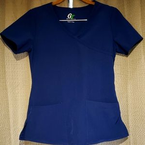 Navy Blue Scrub Top
